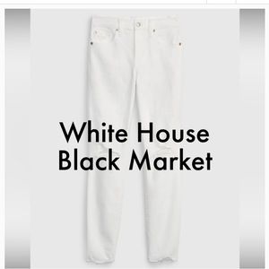 Md- Rise White Ripped Denim Jeans by WHBM/Size:6-NWOT
